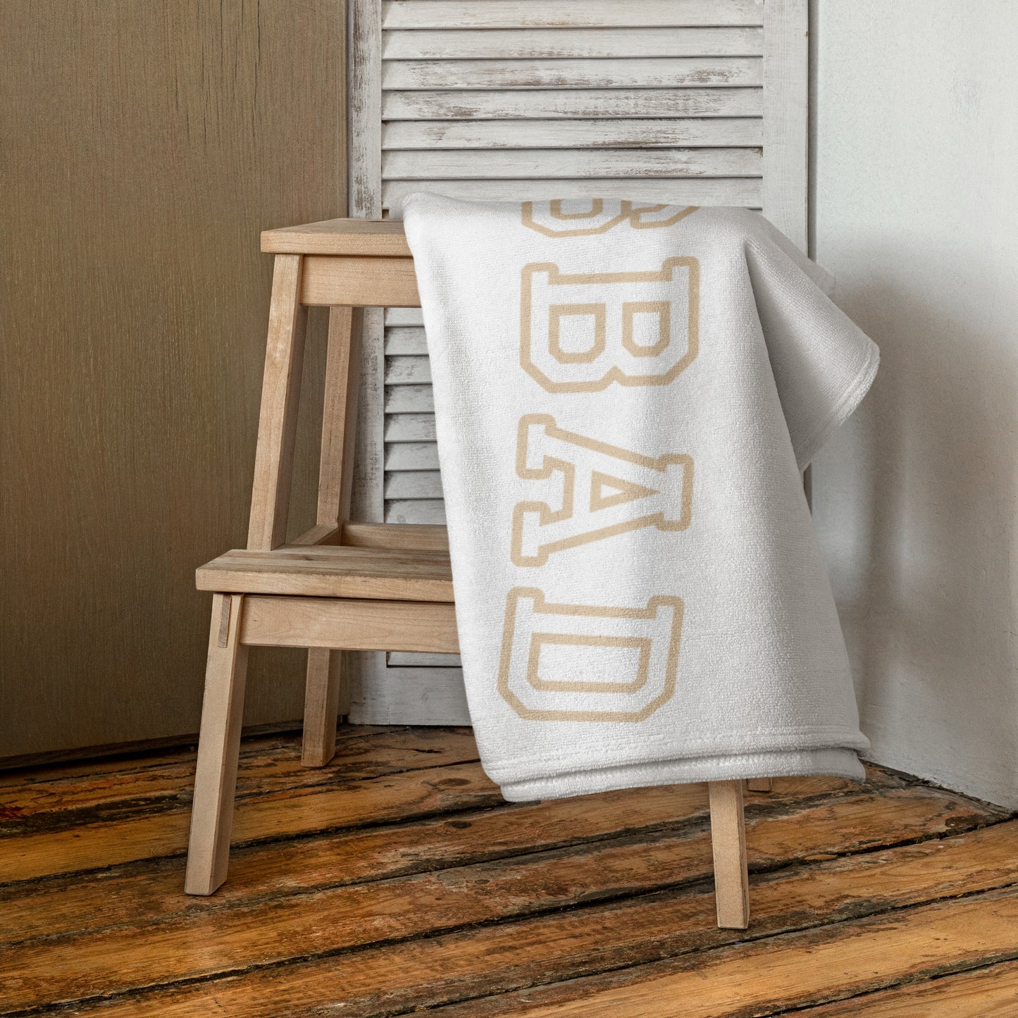 A Carlsbad "University" style Towel